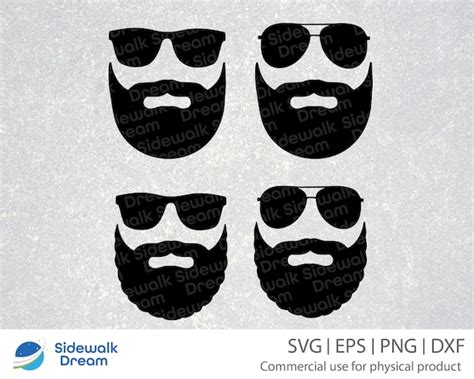 Beard Svg Beard With Glasses Svg Bearded Man With Glasses Etsy