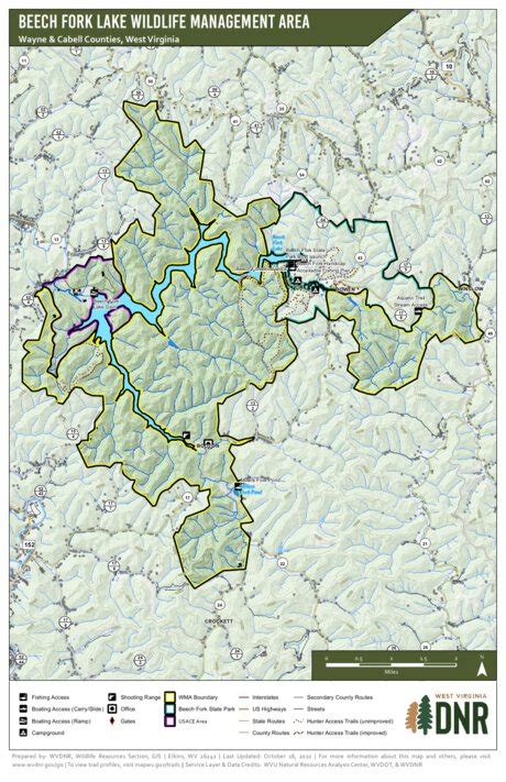 Beech Fork Lake Wildlife Management Area And State Park Map By Wv Division Of Natural Resources