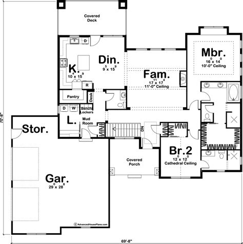 1 Story Craftsman Style House Plan Langley House Plans Cottage
