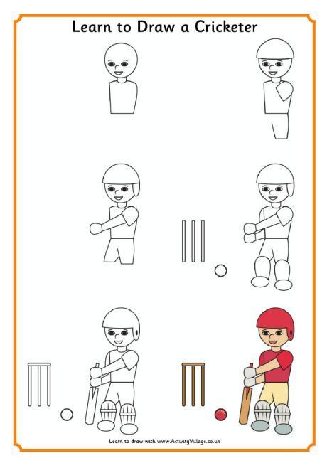 Learn To Draw A Cricketer Learn To Draw Drawing For Kids Draw