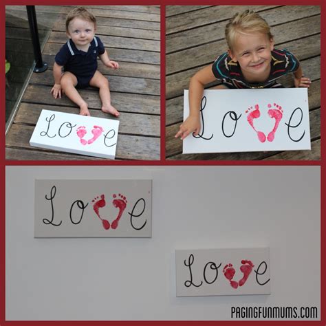 Valentines Day Canvas Footprints Louise Paging Fun Mums
