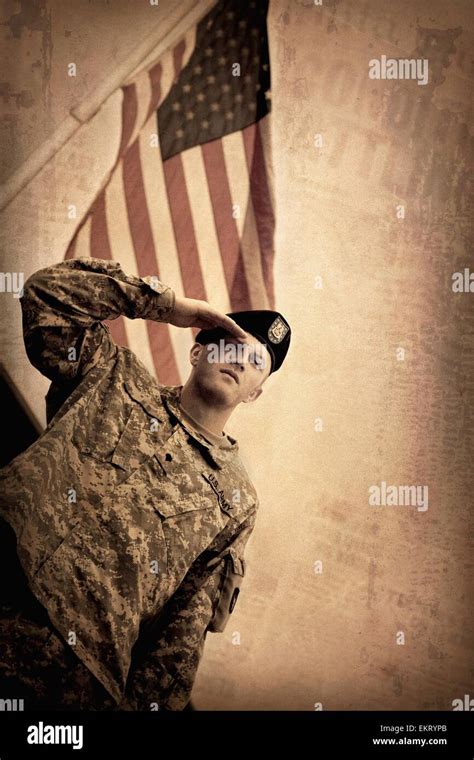 American Soldier Saluting Flags Hi Res Stock Photography And Images Alamy