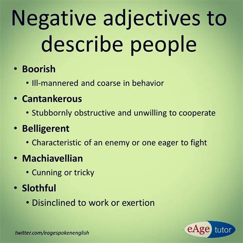 A Negative Words To Describe Someone