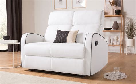 Ashby White Leather 2 Seater Recliner Sofa Furniture Choice