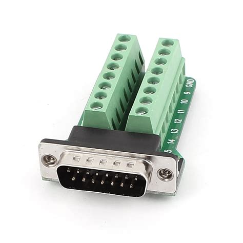 D Sub Db15 Vga Male Adapter 15pin Plug To Terminal Pcb Board Connectors