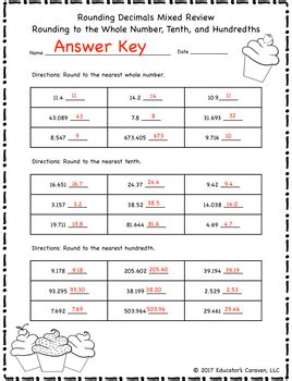 The combination of the hundreds chart and clip cards make this activity perfect for a child. Rounding Decimals to the Nearest Whole Number, Tenth, and ...