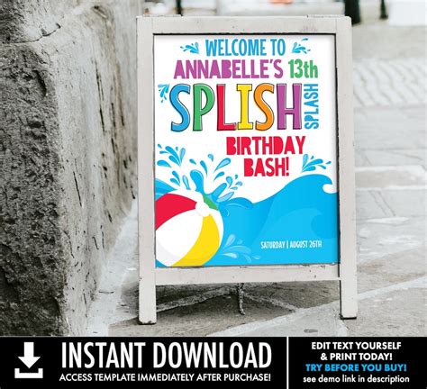 Pool Party Welcome Sign Pool Party X Sign Summer Party Beach Party Summer Splash Personalize