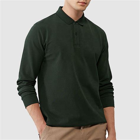 Mens Long Sleeved Knitted Polo Shirt