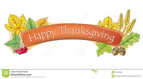 Happy Thanksgiving Banner Stock Photo Image 45303563