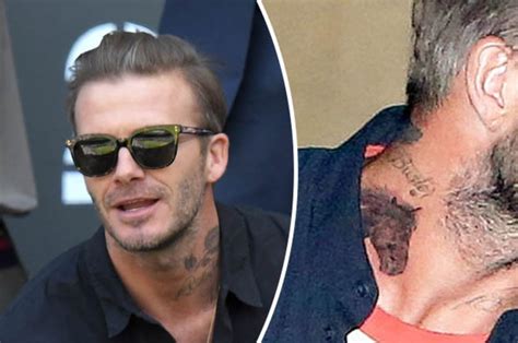 David Beckham Sports New Mysterious Neck Tattoo Daily Star
