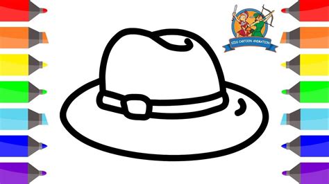 How To Draw A Hat Coloring Pages For Kids Hat Drawing And Coloring