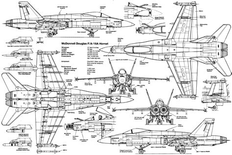 F 18 drawing at paintingvalley com explore collection of f. McDonnell Douglas F/A-18 Hornet Blueprint - Download free ...