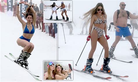 Hundreds Of Brave Russians Hit Ski Slopes In Bikinis And Underwear For Annual Boogelwoogel Carnival