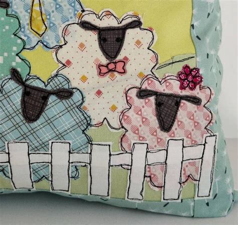 Digital Sewing Pattern Pdf Counting Sheep Applique Cushion Etsy Uk