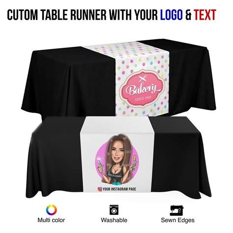 Make Your Own Custom Logo Table Runner Custom Table Runner Etsy