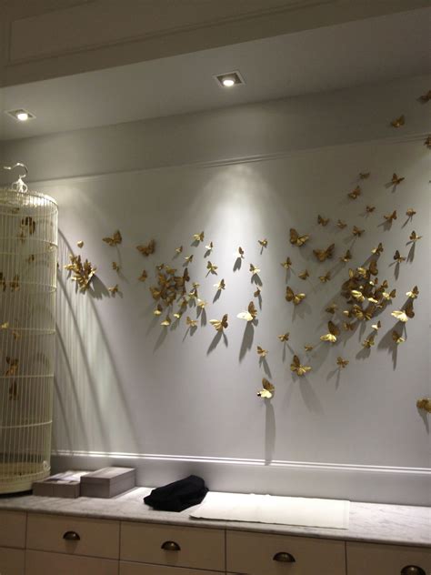 Club Monaco Golden Butterflies Staircase Decor Diy Wall