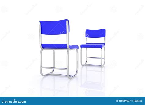 3d Rendering Of Two Chairs Facing Each Other Stock Illustration