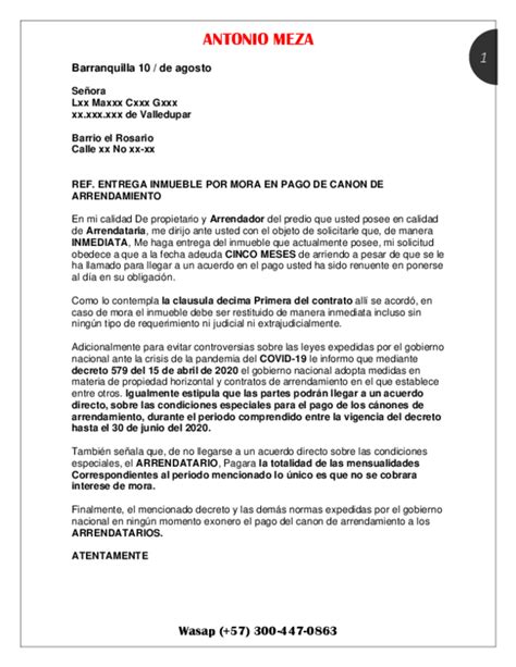 Modelo De Carta Para Entrega De Inmueble Arrendado En Colombia Noticias
