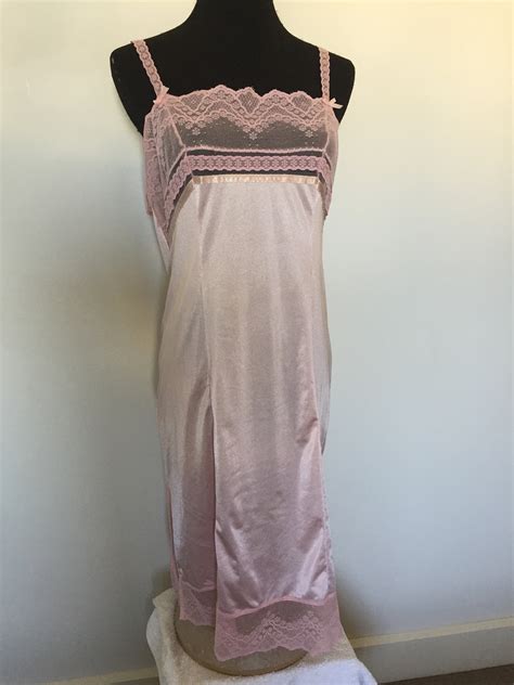 Vintage Pink Lace Slip Size Etsy Uk