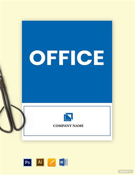 Free Office Door Sign Template Download In Word Pdf Illustrator