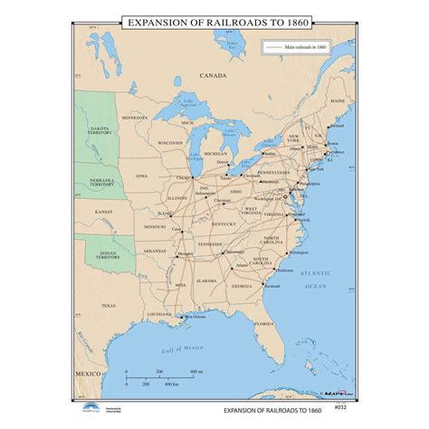 Expansion Of Railroads To 1860 Map Shop Us And World History Maps