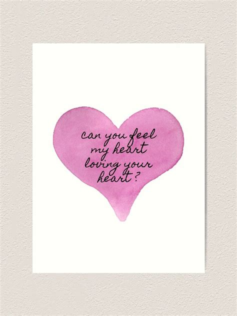 Can You Feel My Heart Loving Your Heart Art Print By Monpetitbijou