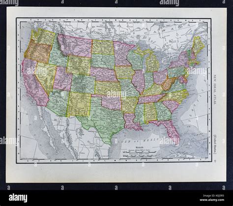 Mcnally Antique Map United States Of America In 1911 Stock Photo Alamy