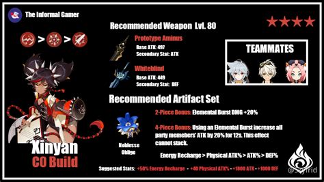 Stats progression is the number of stats player gets when they leveling up characters. GUIDE Best Xinyan Builds - Genshin Impact - Official ...