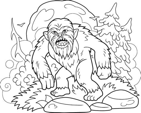 Premium Vector | Bigfoot coloring book