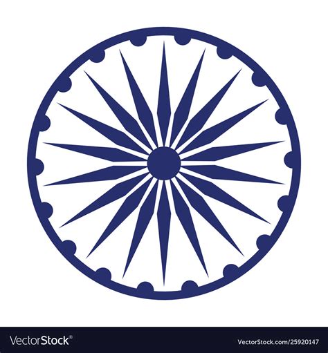 Ashoka Chakra Symbol Icon Cartoon Royalty Free Vector Image
