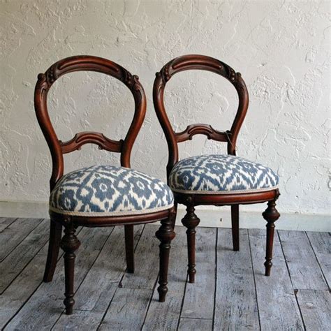 Victorian Balloon Back Chair with Ikat | Dining chair upholstery