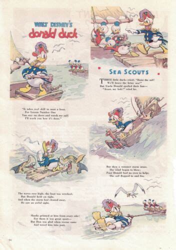 1939 Disney Donald Duck Sea Scouts From Good Housekeeping Very