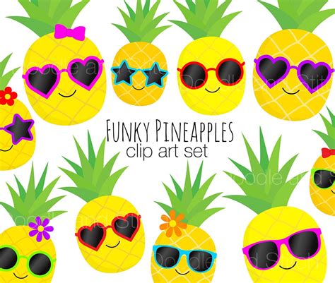 Pineapple Clip Art Pictures Pineapples In Sunglasses Summer