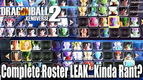 Dragon Ball Xenoverse 2 Complete Roster Leakkinda Rant Youtube