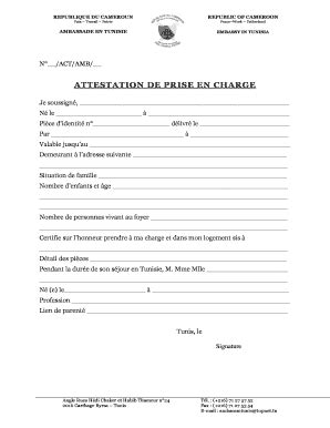 Attestation De Prise En Charge Form Fill Out And Sign Printable Pdf