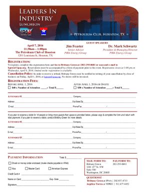 Fillable Online Team Registration Sponsorship Form Ipaa Org Fax Email