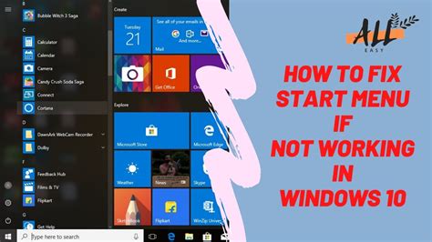 How To Fix Windows Start Menu Fix Start Button Not Working In