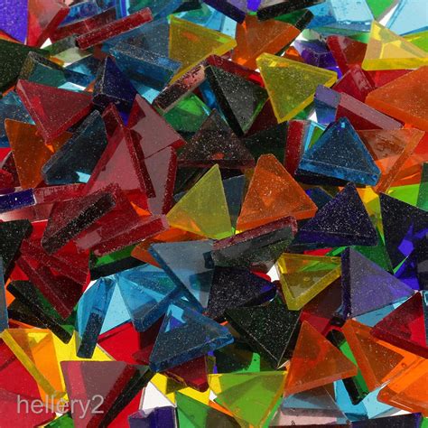 250 Pieces Assorted Color Clear Glass Mosaic Tiles For Diy Crafts