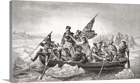 Washington Crossing The Delaware Christmas 1776 Wall Art Canvas