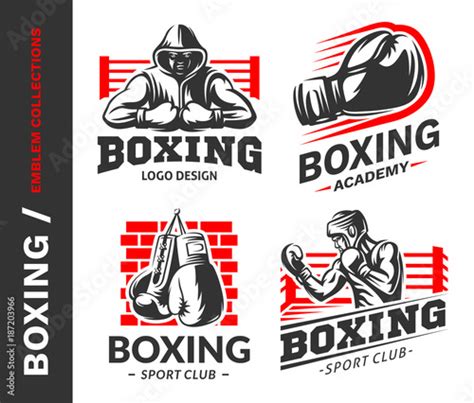 Boxing Logo Emblem Collections Designs Templates On A White