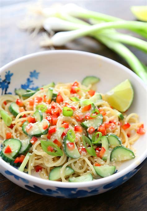 Cold Sesame Cucumber Noodle Salad The Comfort Of Cooking