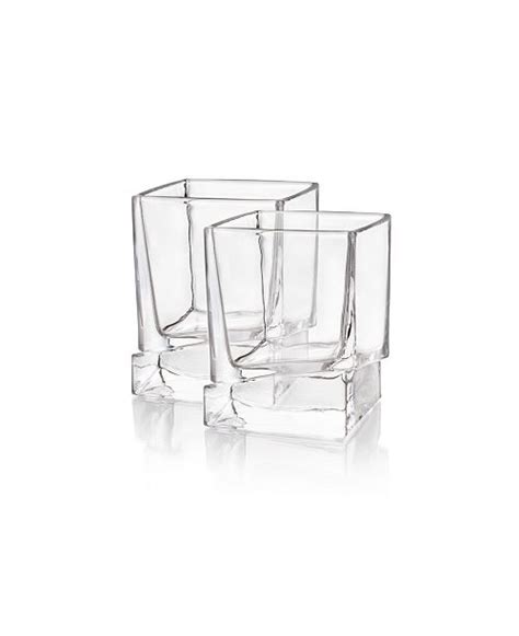 Joyjolt Carre Square Whiskey Glasses Set Of 4 And Reviews Glassware Dining Macy S