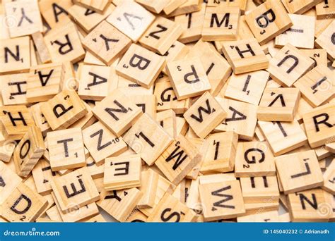 Heap Of Scrabble Tile Letters From Above Editorial Photography Image