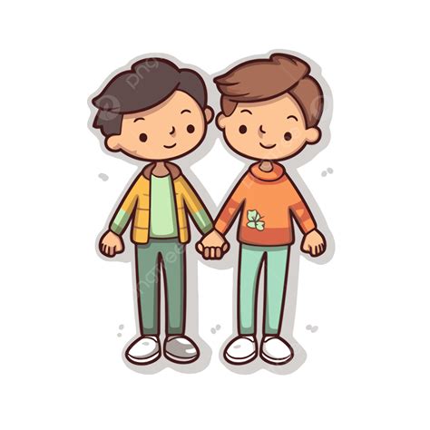 同性戀關係插圖兩個卡通人物牽手剪貼畫 向量 卡通牽手隔離的貼紙設計 貼紙向量圖案素材免費下載，png，eps和ai素材下載 Pngtree
