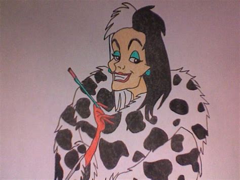 Cruella De Vil In Her Dalmatian Spotted Fur Coat Cruella