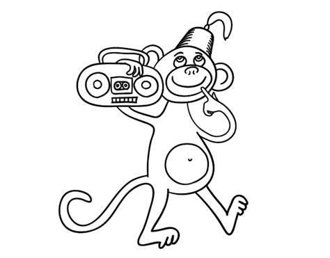Circus Monkey Coloring Page