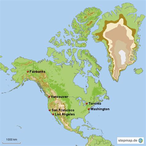 Stepmap Nordamerika Landkarte Für Nordamerika