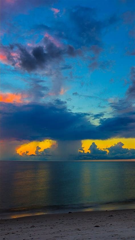 Beach During Sunset Under Blue Dusky Sky 4k Hd Nature Wallpapers Hd