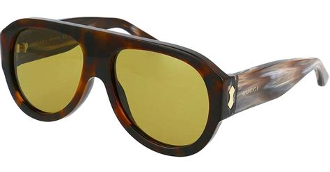 gucci havana thick sunglasses with shaded temples in brown lyst