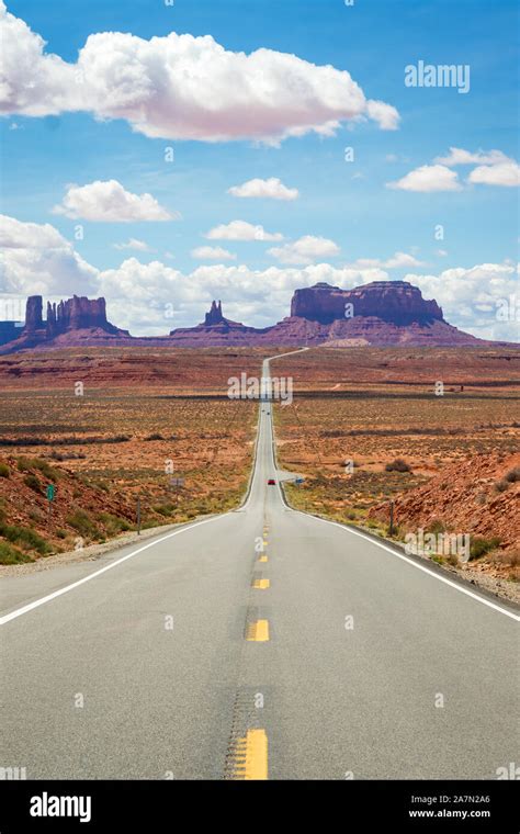 Scenic Road Route 163 To Monument Valley National Park Arizona Utah